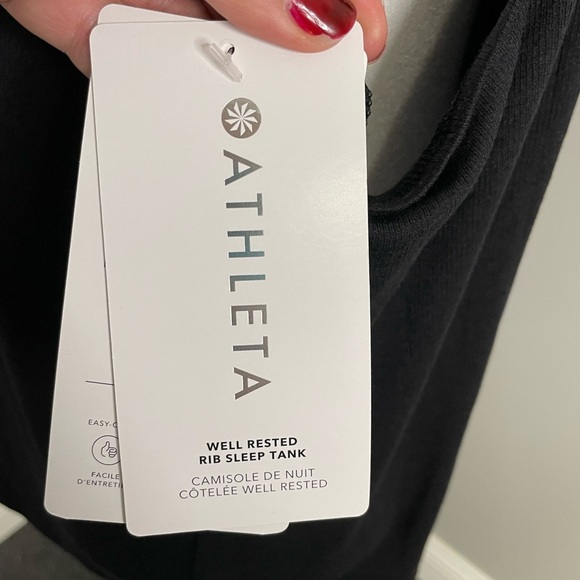 NWT Athleta Well Rested Rib Sleep Tank Black NWT - Picture 3 of 6